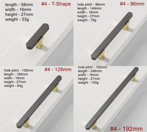 Alloy Knurled Cabinet Pulls & Knobs - Brushed Gold Finish Hardware - #3 - 128mm / 1pc