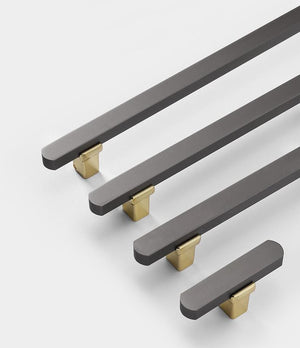 Alloy Knurled Cabinet Pulls & Knobs - Brushed Gold Finish Hardware - #3 - 256mm / 1pc