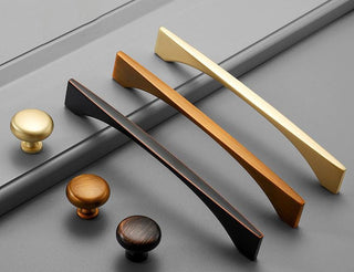 Alloy Mid-Century Cabinet Pulls & Knobs - Black Finish for Cabinets - #1 Gold / 1pc