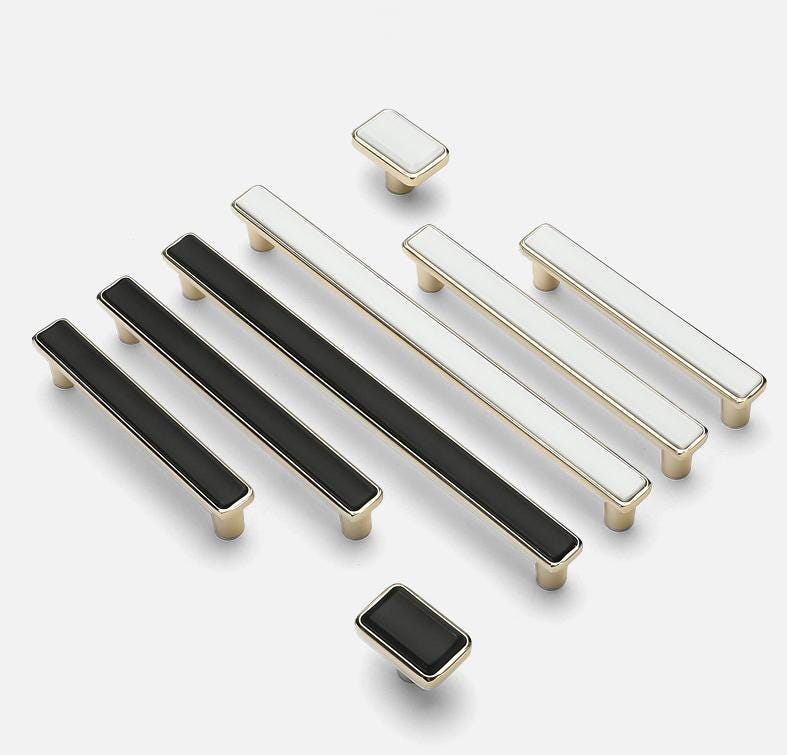 Alloy Minimalist Cabinet Pulls & Knobs - Black Finish for Cabinets - #1 - 128mm Black / 1pc