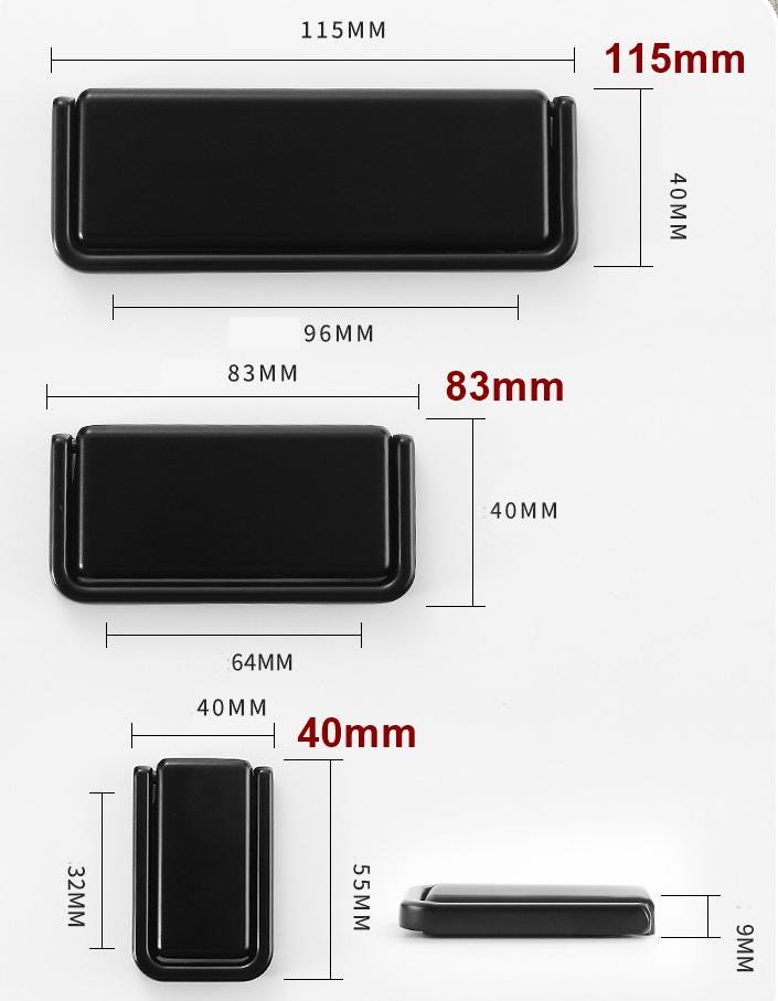 Alloy Minimalist Cabinet Pulls & Knobs - Black Finish for Cabinets - Black 83mm / 1pc