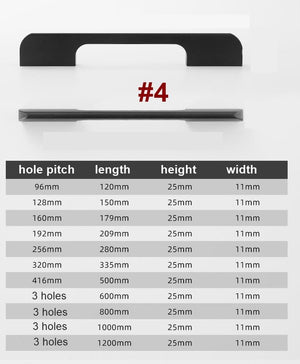 Alloy Minimalist Cabinet Pulls & Knobs - Black Finish for Cabinets - #3 Brass / 1pc