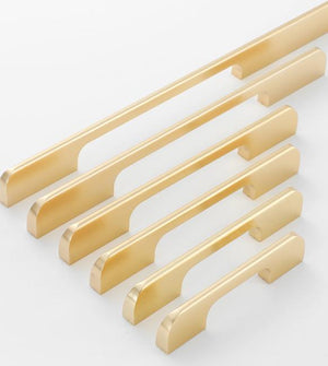 Alloy Minimalist Cabinet Pulls & Knobs - Black Finish for Cabinets - #4 Brass 120mm / 1pc