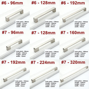 Alloy Minimalist Cabinet Pulls & Knobs - Brushed Nickel Finish - #3 / 1pc