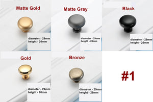 Alloy Minimalist Cabinet Pulls & Knobs - Matte Gold Finish Hardware - #1 Matte Gray / 1pc
