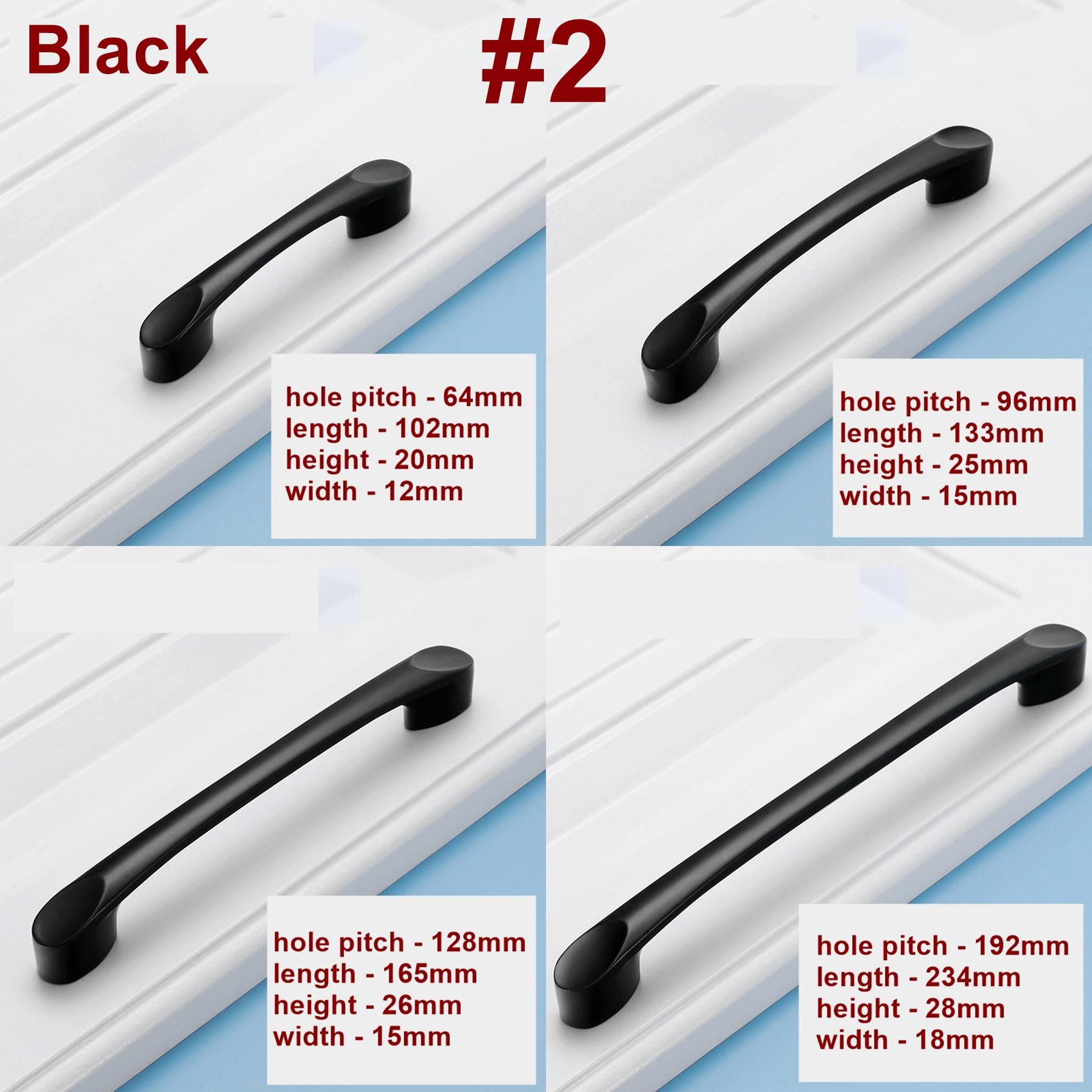 Alloy Minimalist Cabinet Pulls & Knobs - Matte Gold Finish Hardware - #1 Black / 1pc