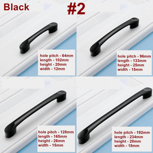 Alloy Minimalist Cabinet Pulls & Knobs - Matte Gold Finish Hardware - #1 Black / 1pc