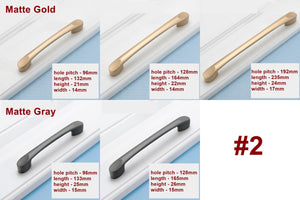 Alloy Minimalist Cabinet Pulls & Knobs - Matte Gold Finish Hardware - #1 Gold / 1pc