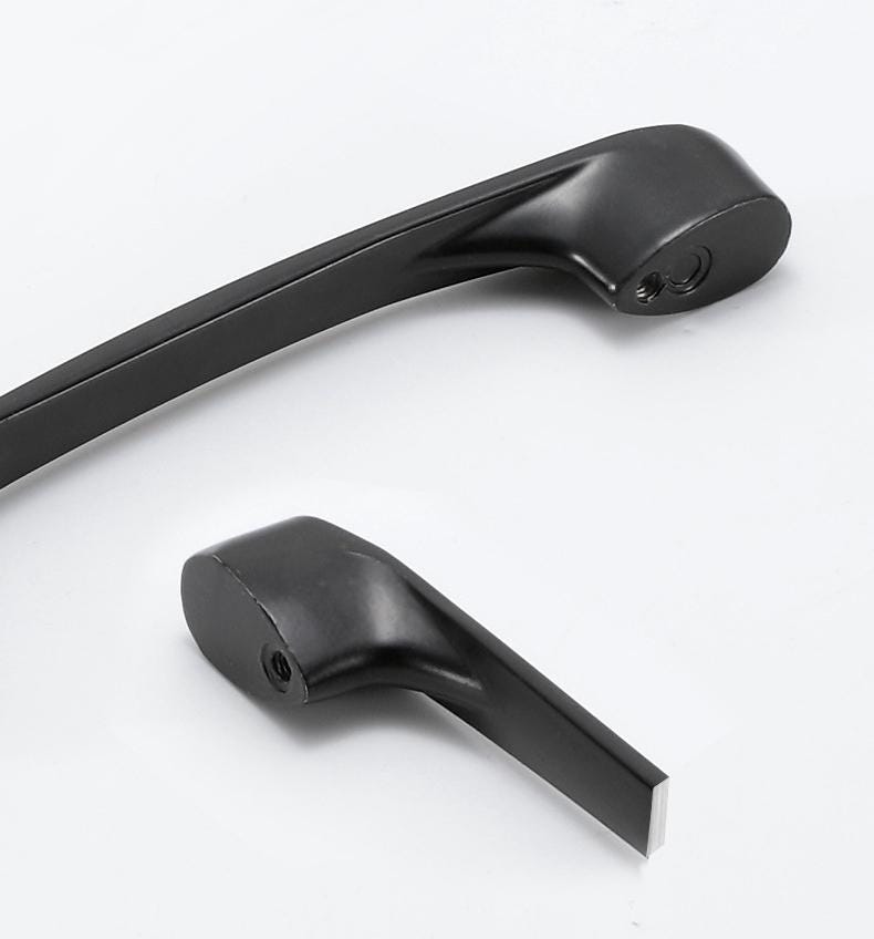 Alloy Minimalist Cabinet Pulls & Knobs - Matte Gold Finish Hardware - #2 Black 96mm / 1pc