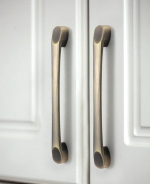 Alloy Minimalist Cabinet Pulls & Knobs - Matte Gold Finish Hardware - #2 Black 192mm / 1pc