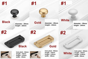 Alloy Minimalist Cabinet Pulls & Knobs - Matte Gold Finish Hardware - #1 Gold / 1pc