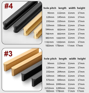 Alloy Minimalist Cabinet Pulls & Knobs - Matte Gold Finish Hardware - #1 White / 1pc