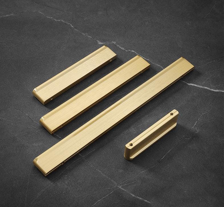Alloy Minimalist Cabinet Pulls & Knobs - Matte Gold Finish Hardware - Brass 160mm / 1pc