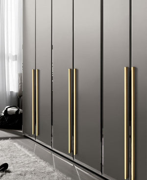 Alloy Minimalist Cabinet Pulls & Knobs - Matte Gold Finish Hardware - Brass 256mm / 1pc