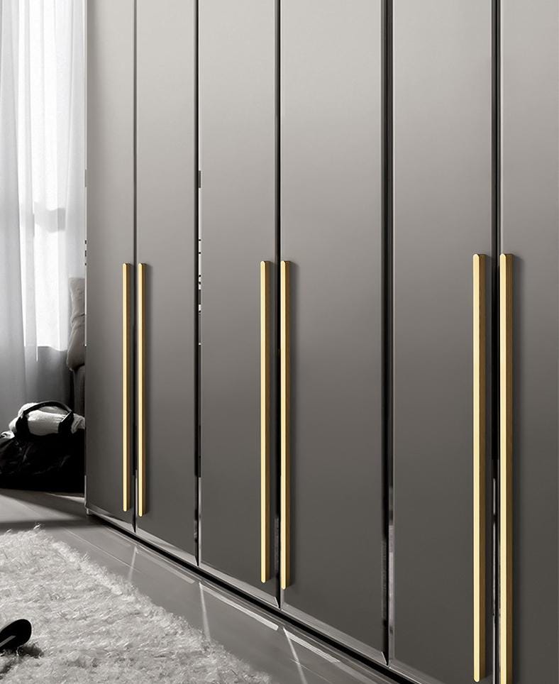 Alloy Minimalist Cabinet Pulls & Knobs - Matte Gold Finish Hardware - Brass 256mm / 1pc