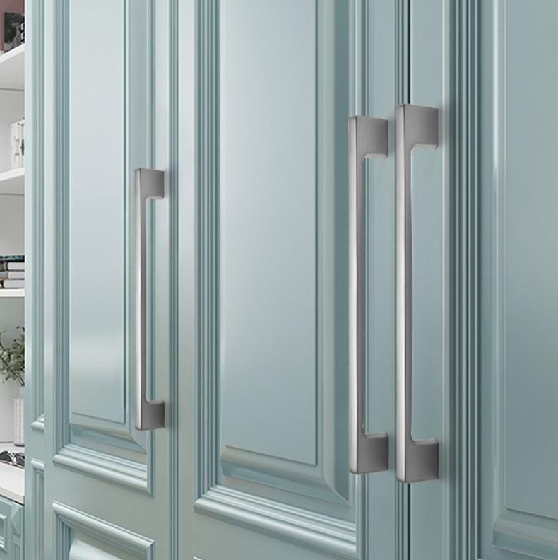 Alloy Minimalist Cabinet Pulls & Knobs - Matte Gold Finish Hardware - #2 Gray 192mm / 1pc