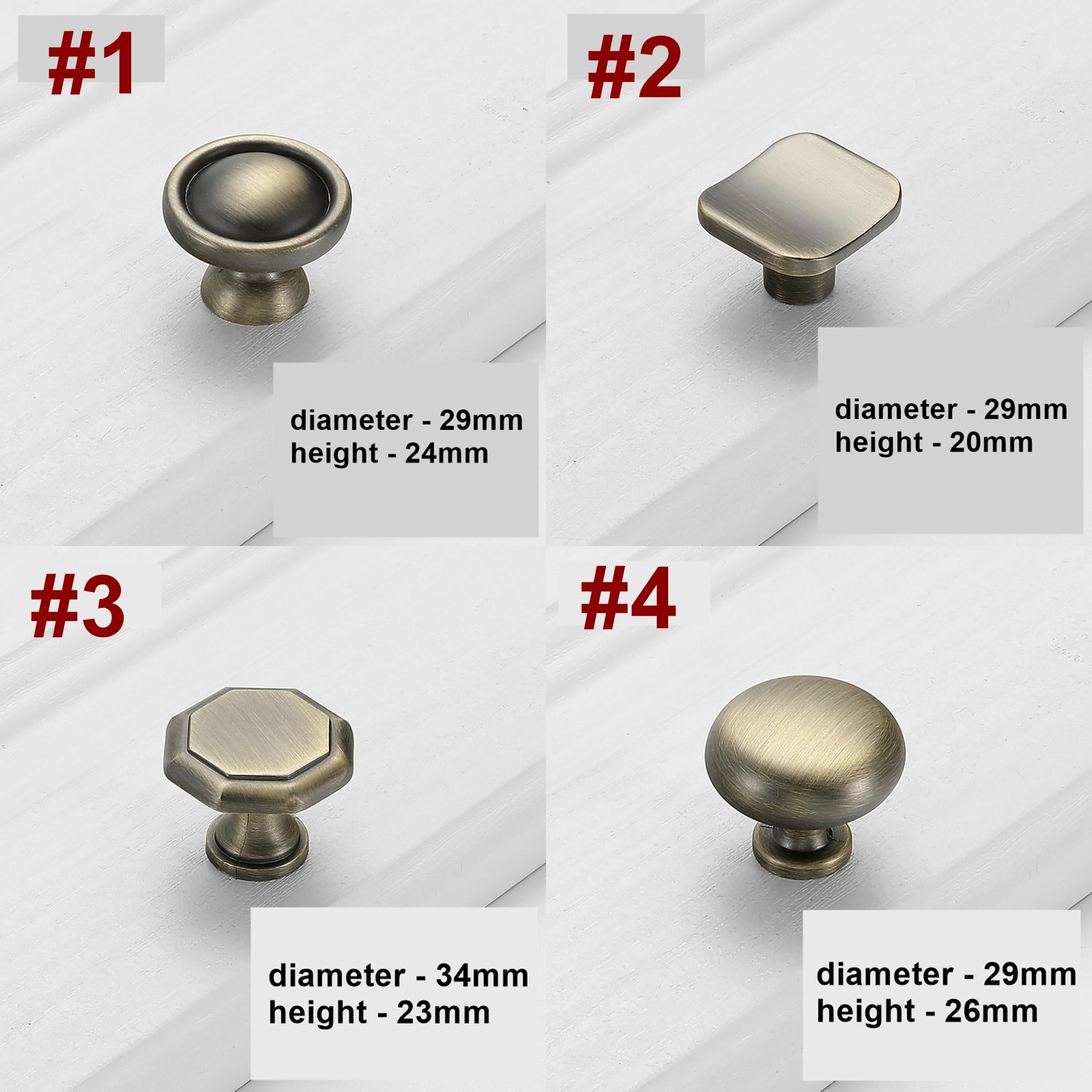 Alloy Neoclassical Cabinet Pulls & Knobs - Antique Bronze Finish - #2 / 1pc