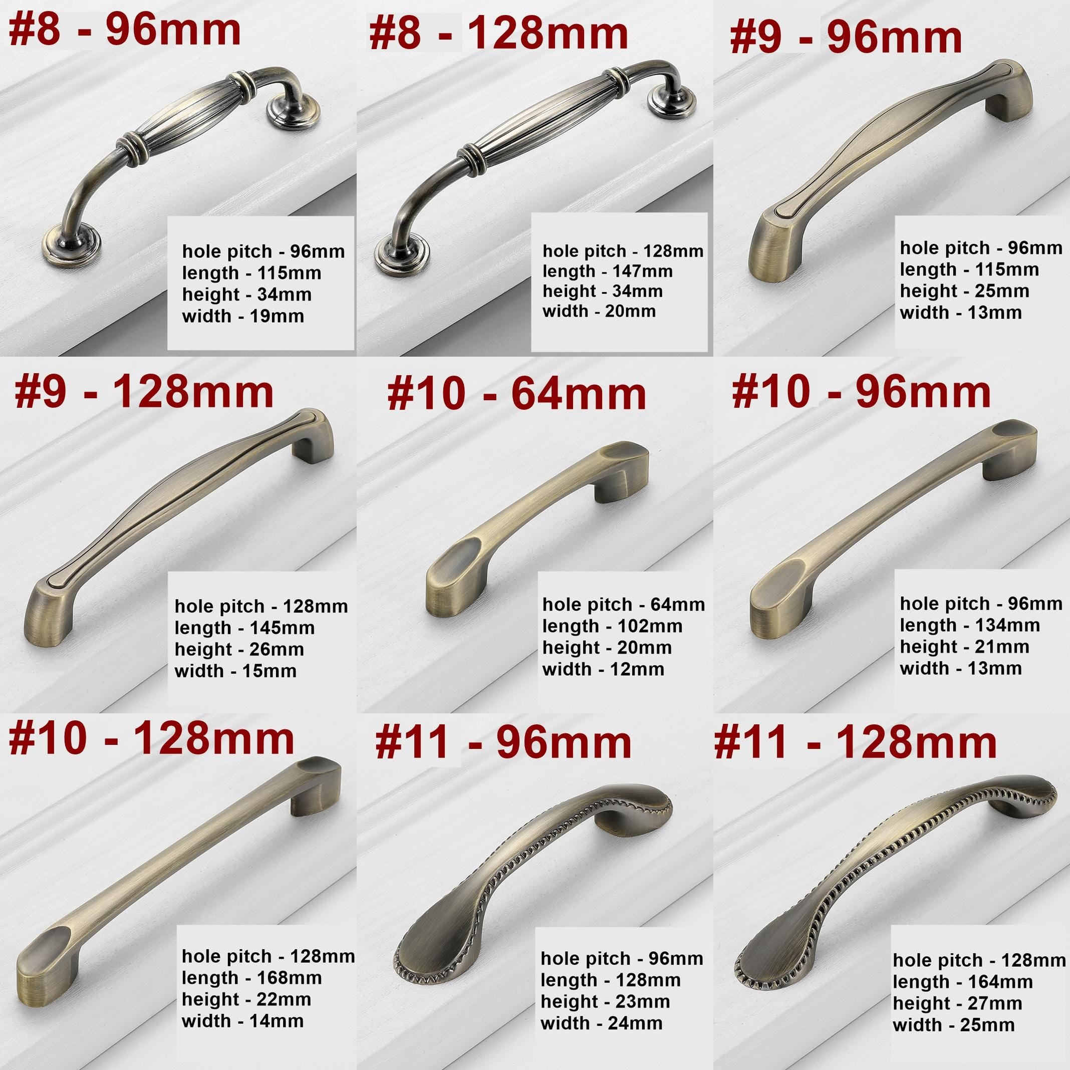 Alloy Neoclassical Cabinet Pulls & Knobs - Antique Bronze Finish - #4 / 1pc