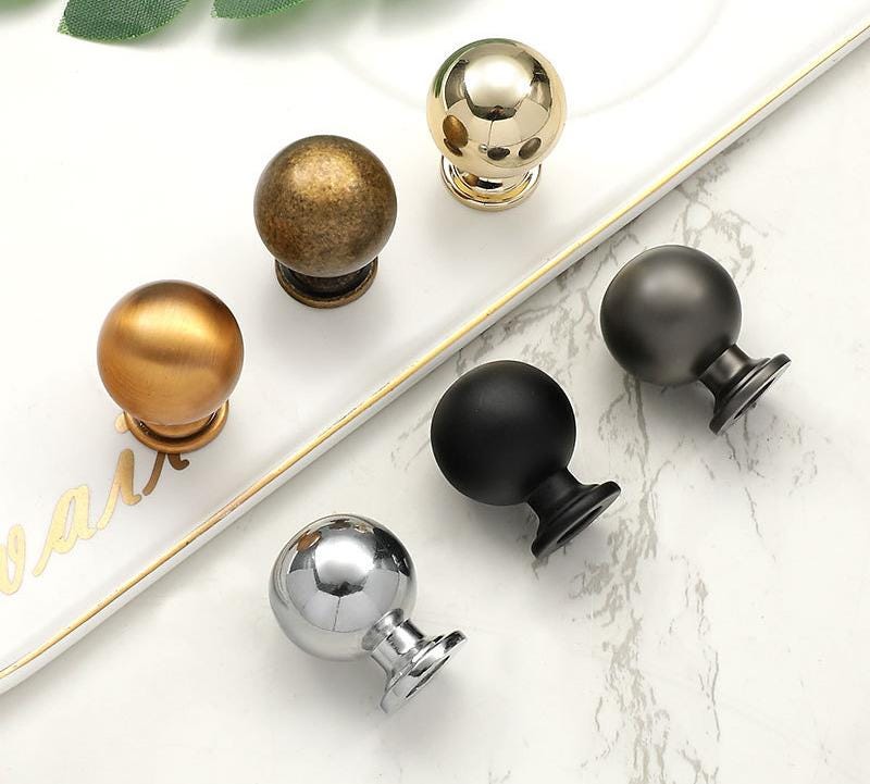 Alloy Neoclassical Cabinet Pulls & Knobs - Black Finish Hardware - Black / 1pc