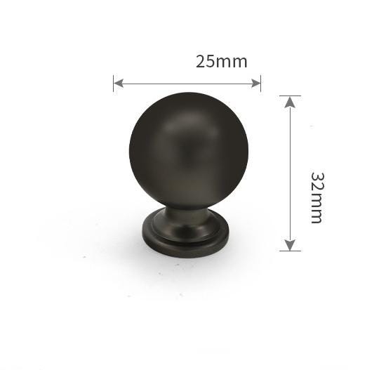 Alloy Neoclassical Cabinet Pulls & Knobs - Black Finish Hardware - Gray / 1pc