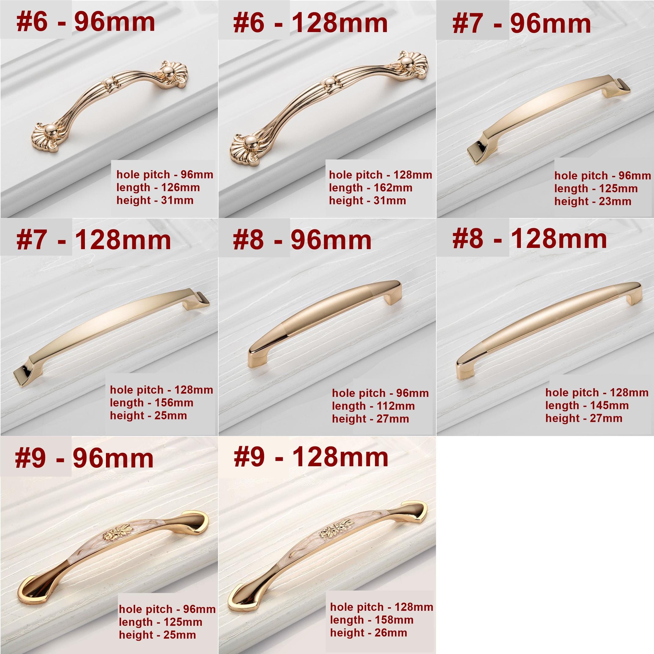 Alloy Ornate Cabinet Pulls & Knobs - Gold Finish for DIY Projects - #3 / 1pc