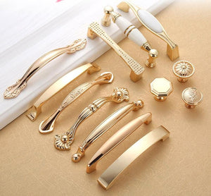 Alloy Ornate Cabinet Pulls & Knobs - Gold Finish for DIY Projects - #4 - 96mm / 1pc