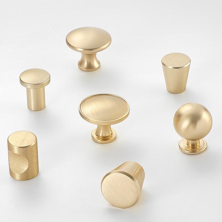 Alloy Round Cabinet Edge Pulls - Brushed Gold Finish for Cabinets - #1 Brass 25mm / 1pc