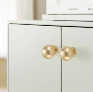 Alloy Round Cabinet Edge Pulls - Brushed Gold Finish for Cabinets - #4 Brass / 1pc