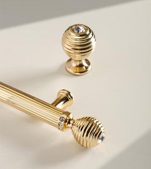 Alloy Round Cabinet Pulls & Knobs - Black Finish Furniture Hardware - #1 Gold 192mm / 1pc