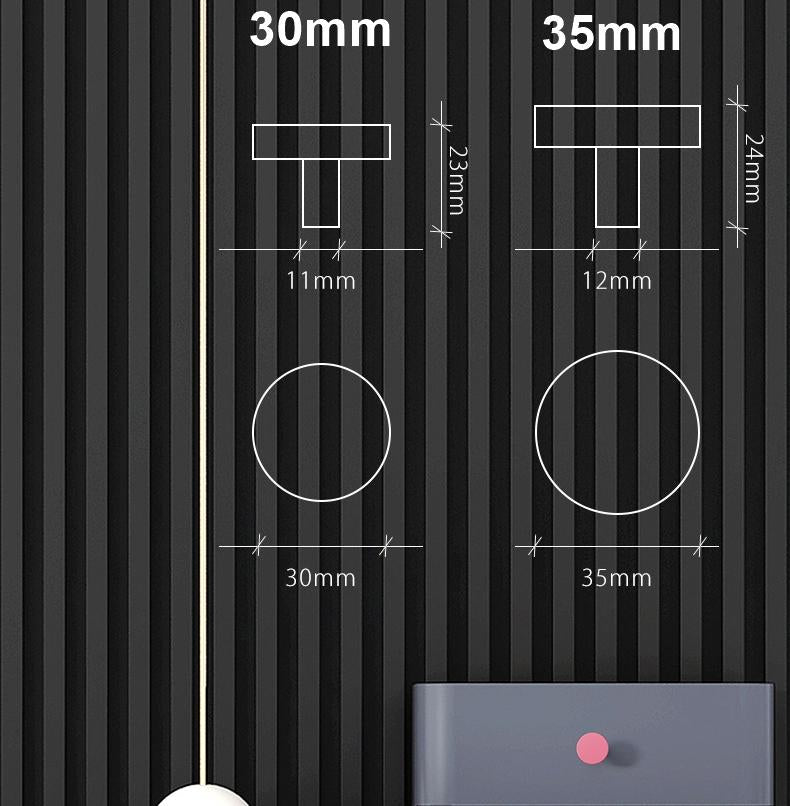 Alloy Round Cabinet Pulls & Knobs - Black Finish for DIY Projects - Black 35mm / 1pc
