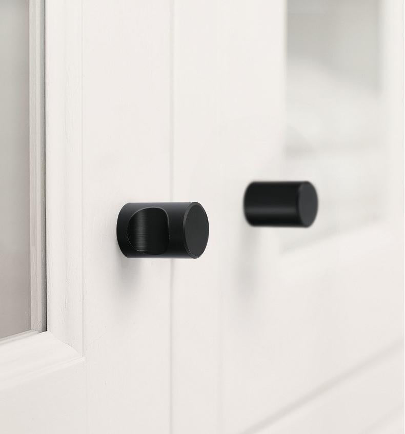 Alloy Round Cabinet Pulls & Knobs - Black Finish for DIY Projects - #6 / 1pc