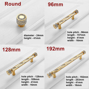 Alloy Round Cabinet Pulls & Knobs - Gold Finish Furniture Hardware - 96mm / 1pc