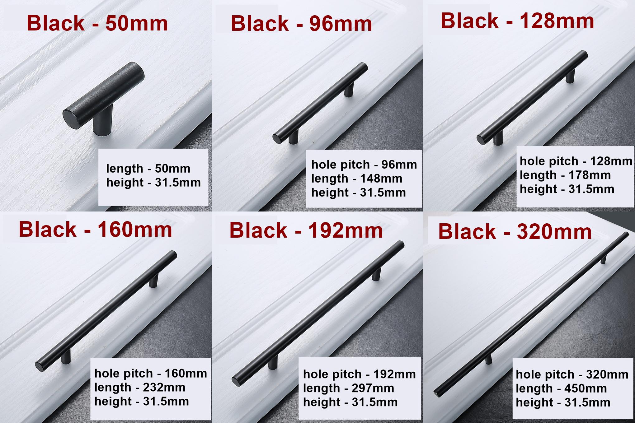 Alloy Round Cabinet Pulls & Knobs - Matte Gold Finish for Cabinets - Black - 96mm / 1pc