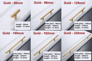 Alloy Round Cabinet Pulls & Knobs - Matte Gold Finish for Cabinets - Black - 128mm / 1pc