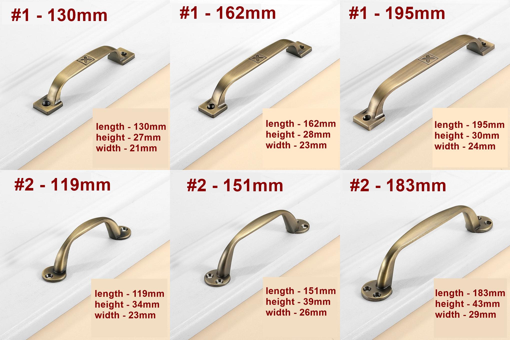 Alloy Vintage Cabinet Pulls & Knobs - Bronze Finish for Wardrobes - #1 - 162mm / 1pc