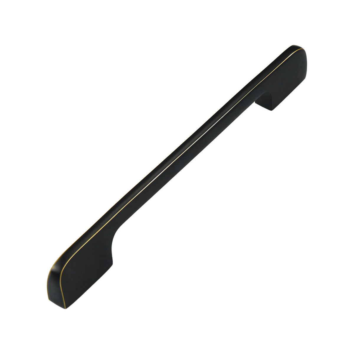 Black curved bar pull with gold-tone edges, 160 mm, option No. 14.
