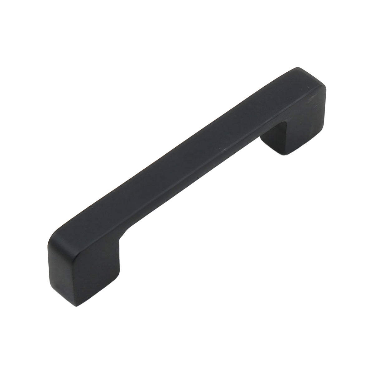 Black straight bar pull with square ends and a slim highlighted edge, 96 mm, option No. 3.