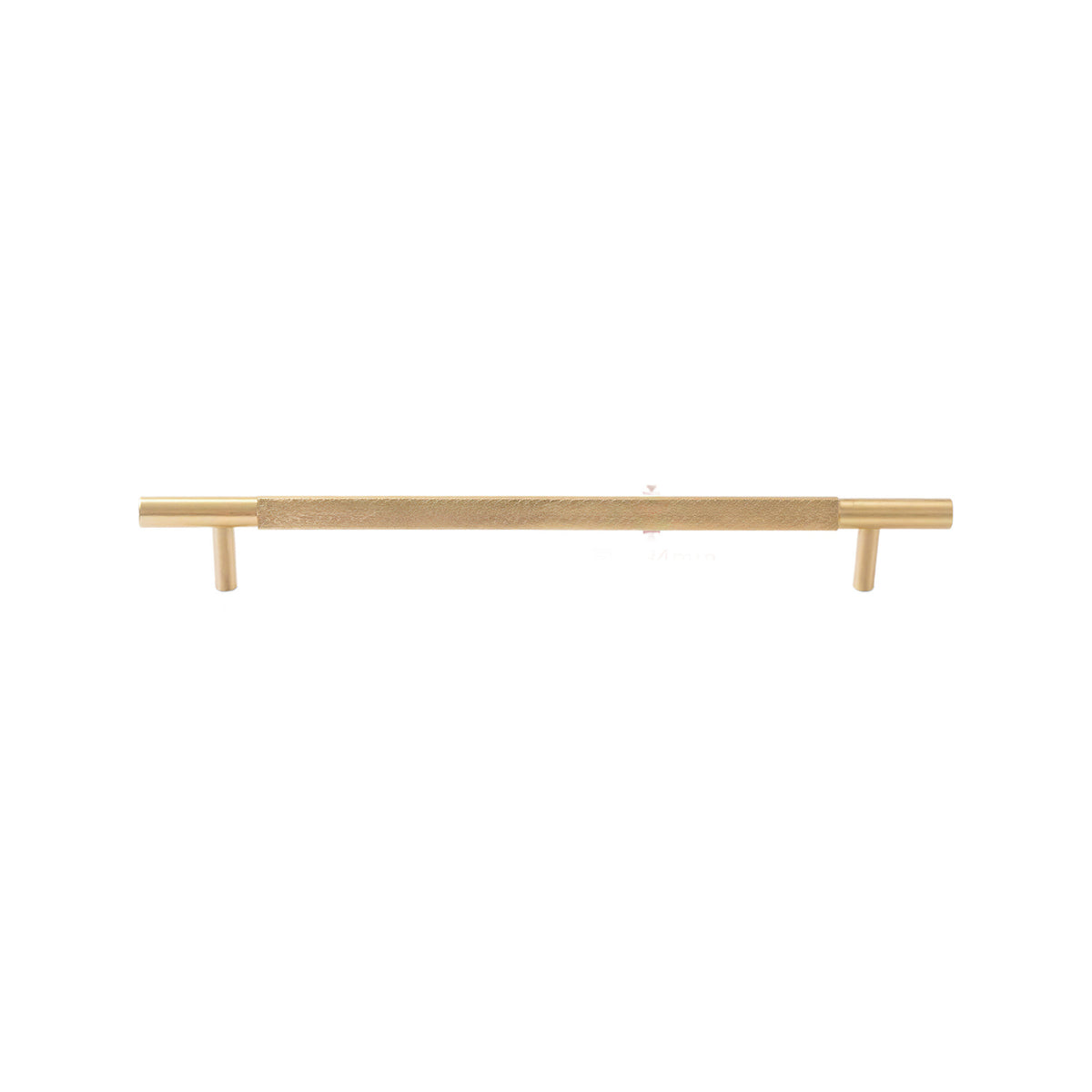 Brass-tone bar pull with a knurled central grip and smooth ends, 224 mm, option No. 8.