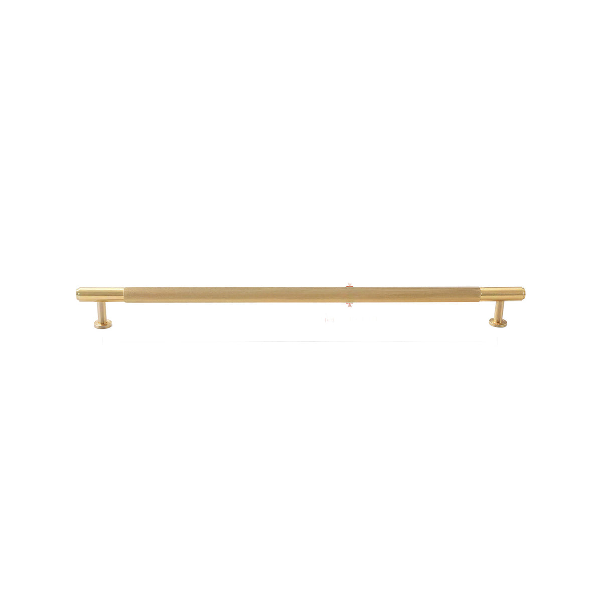 Brass-tone bar pull with a ribbed central grip and smooth ends, 320 mm, option No. 7.