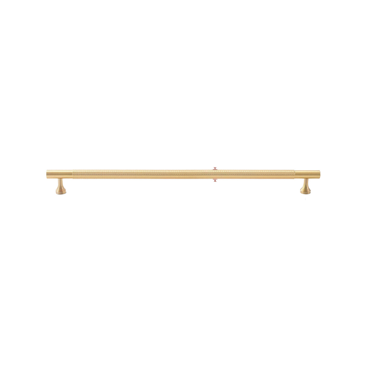 Brass-tone bar pull with a ring-ribbed center and stepped feet, 320 mm, option No. 10.
