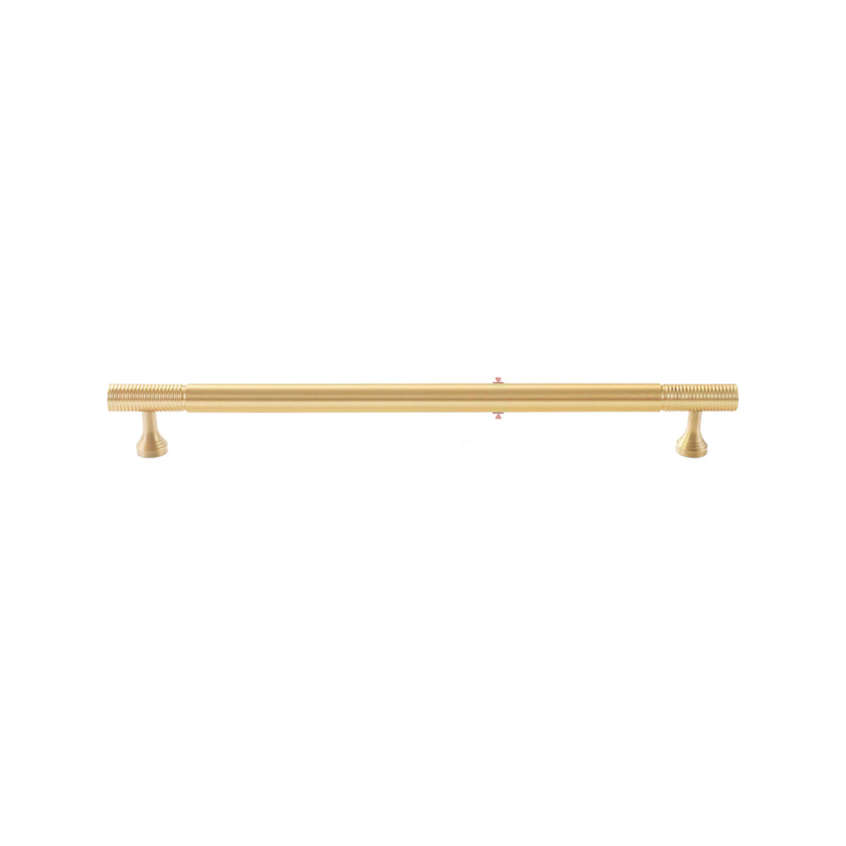 Brass-tone bar pull with ring-ribbed ends and a smooth center, 224 mm, option No. 11.