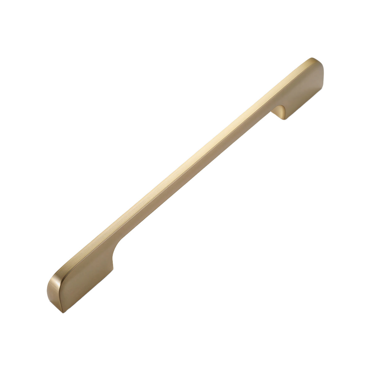 Brass-tone slim straight bar pull with rounded ends, 160 mm, option No. 12.