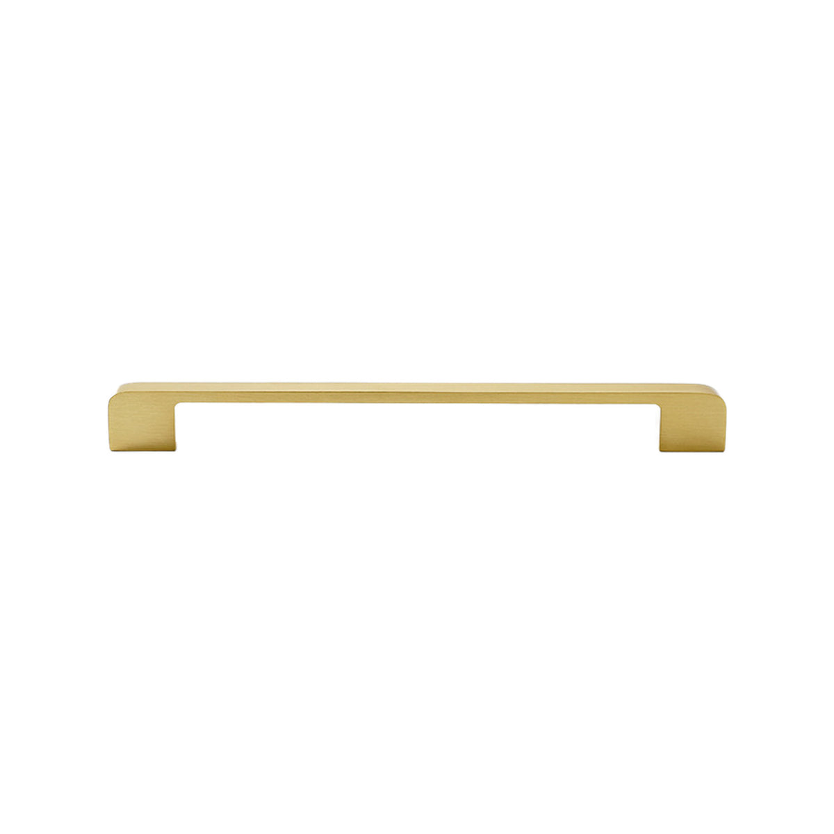 Brass-tone straight bar pull with square posts, 192 mm, option No. 12.