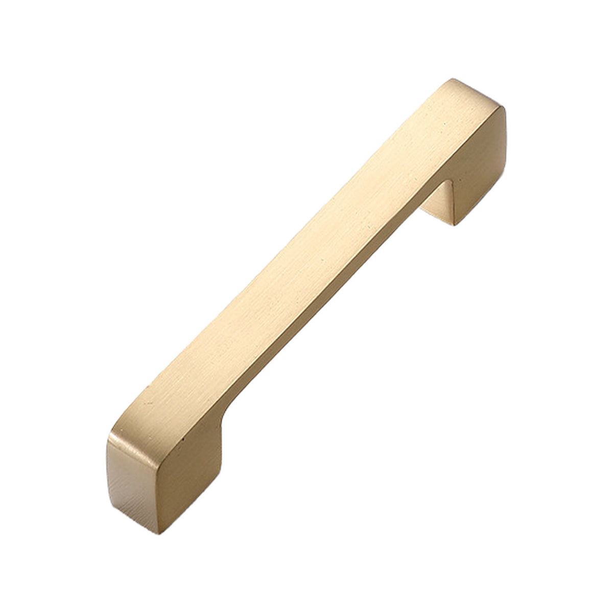 Brushed gold-tone angular bar pull with squared ends, 96 mm, option No. 13.
