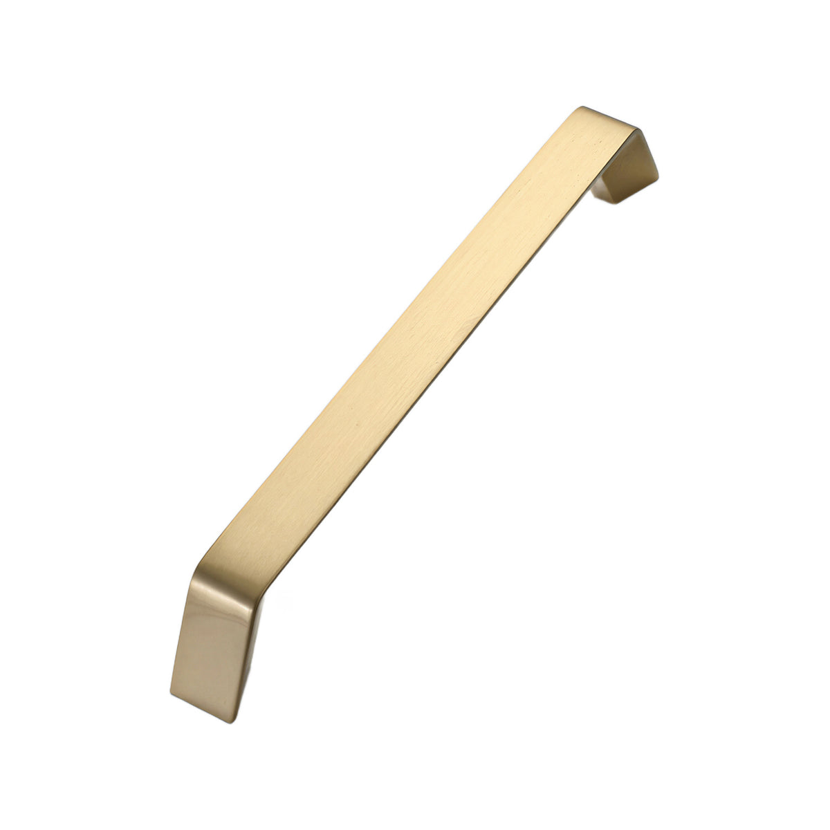 Brushed gold flat bar pull with angled ends, option No. 7, 170 mm.