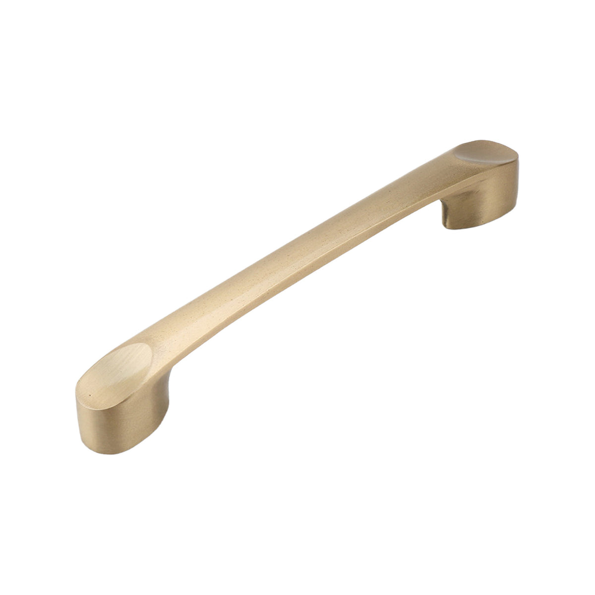 Brushed gold slim bar pull with rounded ends, option No. 4, 152 mm.