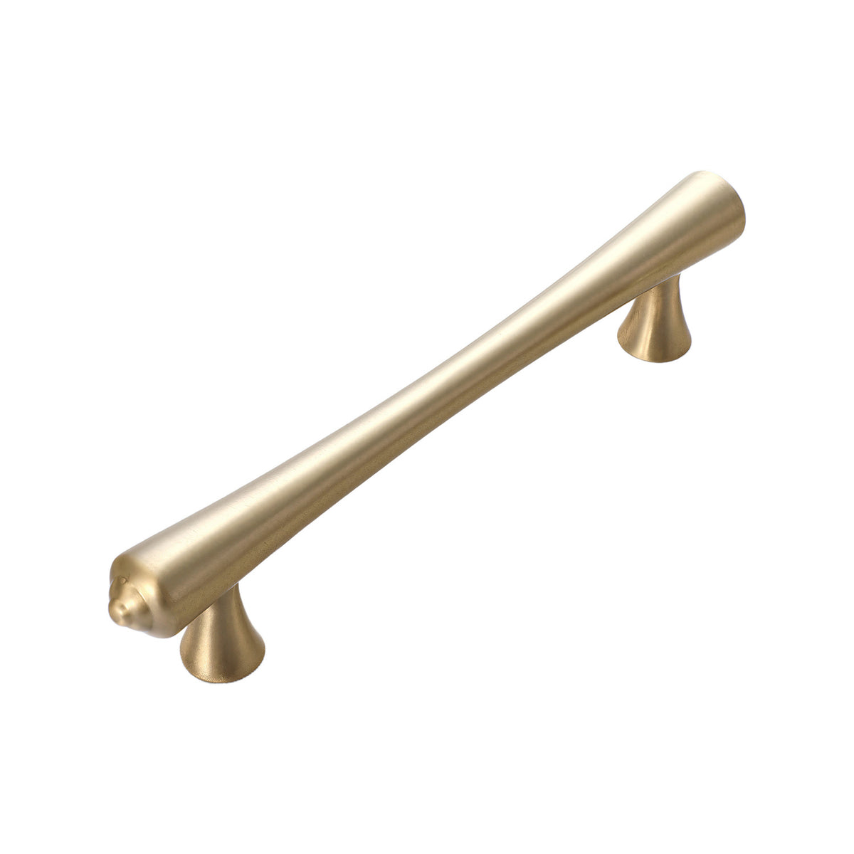 Brushed gold tapered bar pull, 128 mm.