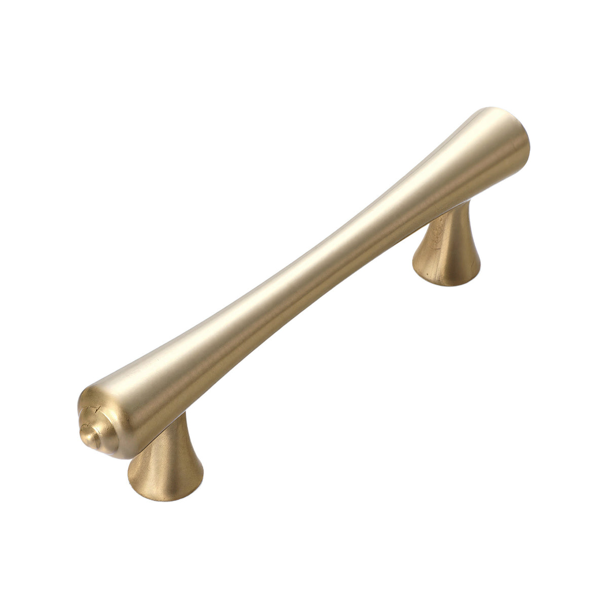 Brushed gold tapered bar pull, 96 mm.