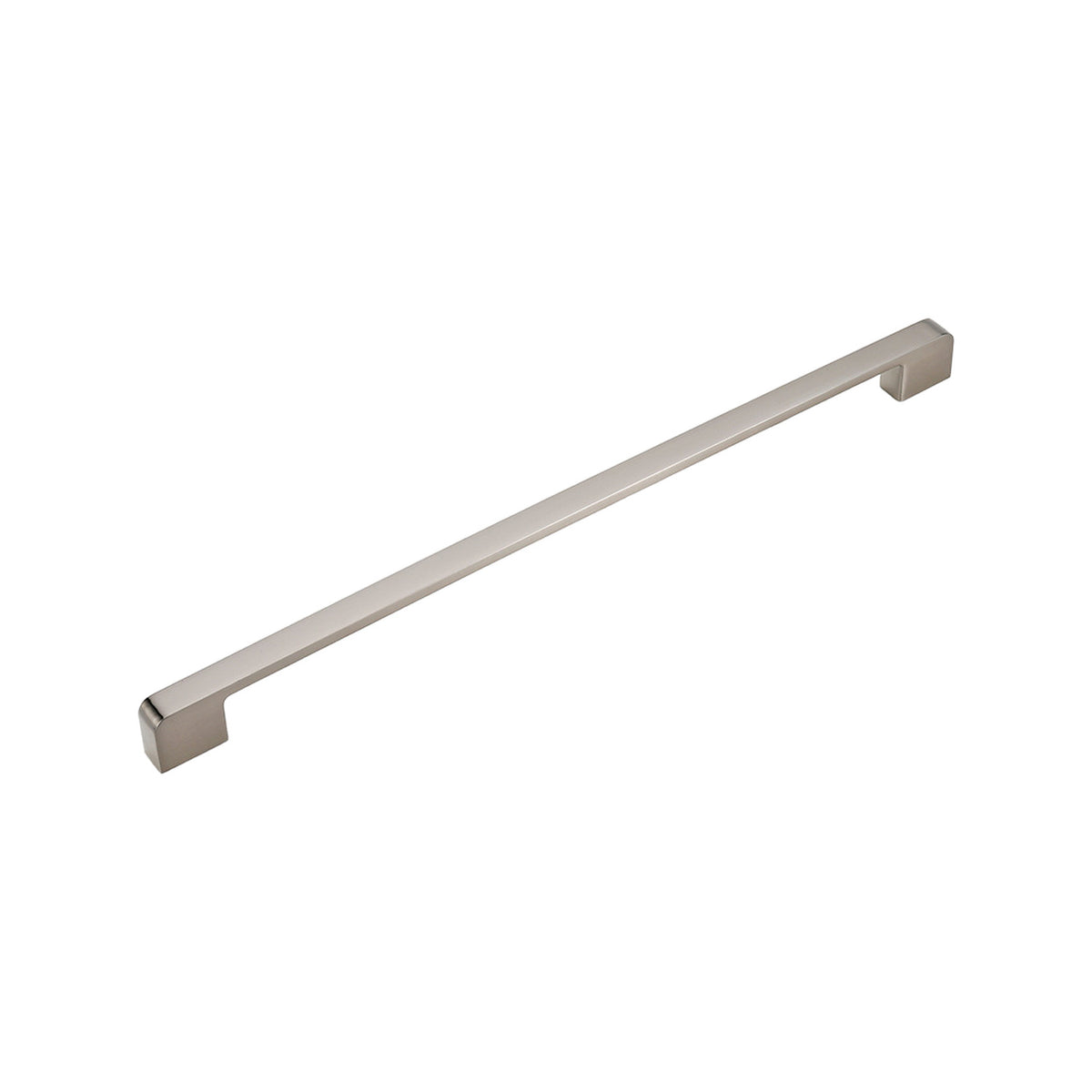Brushed silver-tone straight bar pull with squared ends, option No. 2, 320 mm.
