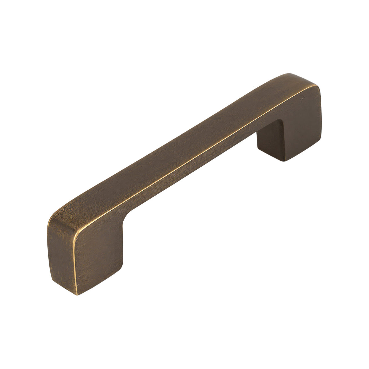 Coffee brown straight bar pull with square ends, 96 mm.